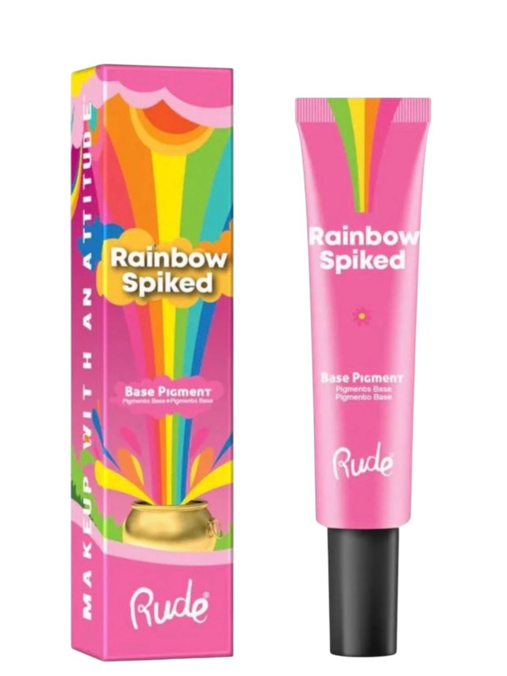 New Rude Cosmetics Pink Rainbow Spiked Base Primer Pigment Enhancer Intensifier